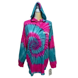 Exist NWT Tye Dye Long Sleeves Hoodie Shirt Women XL